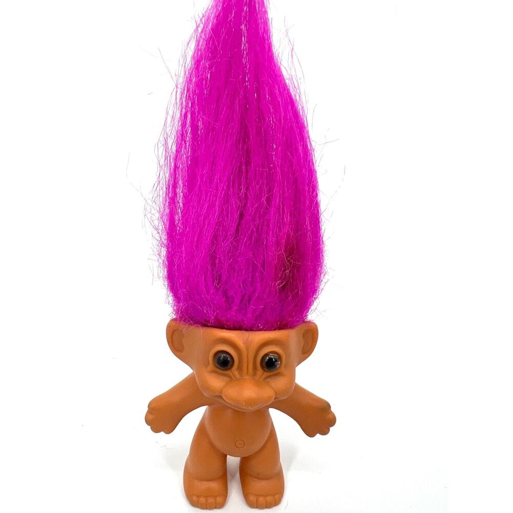 Vintage Russ Lucky Troll Doll Purple Hair Brown Eyes